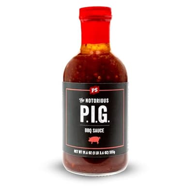 PS Seasoning Notorious P.I.G. Pulled Pork BBQ Sauce – Sweet & Smoky Brown Sugar Barbecue Marinade, Glaze & Dipping Sauce – Great for Ribs, Pork, Chicken & More