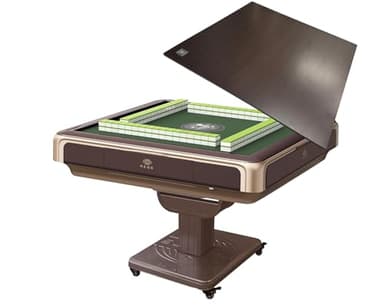 Foldable Ultra-Thin Automatic Mahjong Table with Wheels - Chinese, Filipino and American Style 40mm Numbered Tiles (with Hard Table Cover)