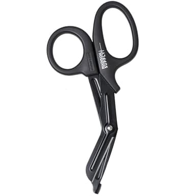Madison Supply 7.5 Inches Premium Stainless Steel Nurse Scissors - Non-Stick Coated Blades Medical Scissors - Durable Fluoride-Coated Trauma Shears - Black