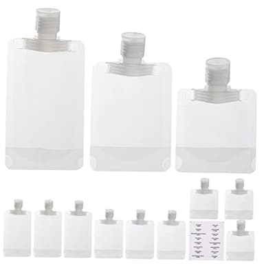 Beatifufu Ries Travel Bottles Squeeze Bottles for Lotion Essence Shampoo Packing Travel Labels Leakproof Dispenser for Beauty Care