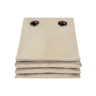 Moondream DecibelControl™ 3-in-1 Soundproof Curtain | Noise Reduction | Thermal Insulation | 100% Blackout | Patented Technology | Velvet | Grommet | 52" W x 108" L | Beige - Darjeeling MC15