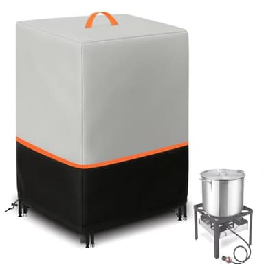 Outdoor Fryers Cover for Pipopa 100QT Crawfish Boiler, Turkey Fryer Cover for King Kooker, Outdoor Deep Fryer Seafood Boil Pot | with 4000mm waterpressure. 22" D x 22" W x 40" H