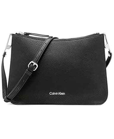 Calvin Klein Reyna Novelty Messenger Crossbody, Black/Silver Combo