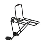 B Baosity Bike Front Rack Carrier Bicycle Front Fork Rack Aluminum Alloy,Cargo Pannier Luggage Shelf for Travel Folding Bike, Disc Brake, Black