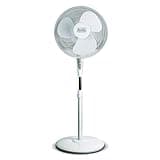 BLACK+DECKER 16" Stand Fan with Pedestal Base, Height Adjustable Pedestal Fan with Remote and Touch Control Panel, Free Standing Fan with 90-Degree Oscillating and 3-Speed Settings, White
