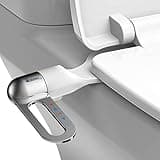 Bidet Toilet Seat Attachment Ultra Slim Bidet With Self Cleaning Dual Nozzle Adjustable Water Non Electric Bidet Fresh Water Spray for Sanitary and Feminine Wash (Sliver)