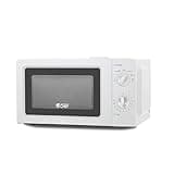 COMMERCIAL CHEF 0.6 Cubic Foot Microwave with 6 Power Levels, Small Microwave with Grip Handle, 700W Countertop Microwave with 30 Minute Timer and Mechanical Dial Controls, White