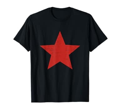 Grunge Alternative Distressed Red Star 90s Rock Band Music T-Shirt