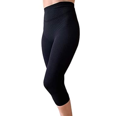 Bioflect® Capri Compression Leggings with Bioactive Fibers and Raised Massaging Knit for Support and Comfort - Black 3XL