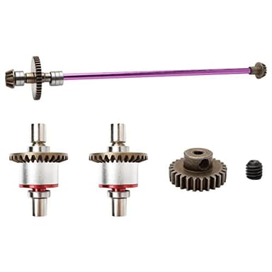 GDOOL Metal Differential & Main Drive Shaft Upgraded Set Replacement Spare Parts Accessories Compatible with WLtoys 1/12 Scale 124016 124017 124018 124019 RC Car Upgrade Parts (Purple)
