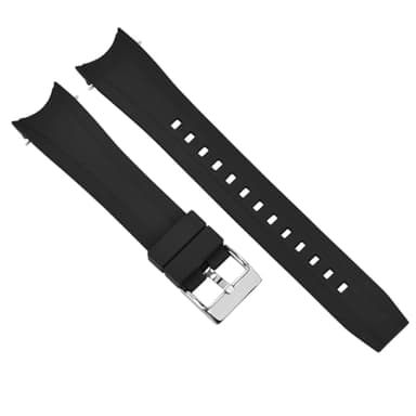 Ewatchparts 23mm Rubber Watch Band Strap Compatible With Citizen Eco Drive Promaster Aqualand Chronograph Black