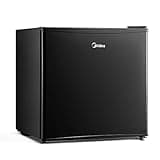 Midea WHS-65LB1 Compact Single Reversible Door Refrigerator, 1.6 Cubic Feet(0.045 Cubic Meter), Black