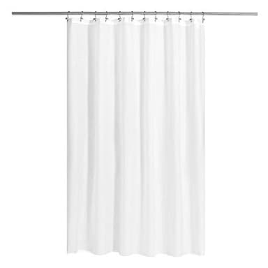 N&Y HOME Fabric Shower Curtain or Liner with Magnets - Soft Cloth Shower Liner with Hotel Quality, Machine Washable - White, 72x72
