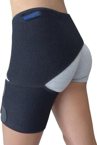 Hip Brace for Sciatica Pain Relief - Compression Support Wrap for Thigh Injury, Pulled Groin Muscles, Lower Back Pain, Hip Fleхоr Strain, Hamstring Pull, Sacroiliac SI Joint, Sciatic Nerve, Labral Tear - Stabilizer for Men, Women
