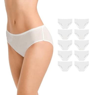 Fenanrior Soft & Breathable Disposable Underwear for Women Perfect for Travel Hotel Spa Hospital Stays Emergencies (10pk),M