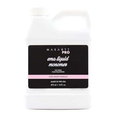 MakarttPro Low Odor Monomer for Acrylic Nail, MMA free, Made in USA, Non-Yellowing Professional Grade Formula, Beginner Tech Friendly - Essential Acrylic Nail Product for Nail Technicians (16 fl oz)