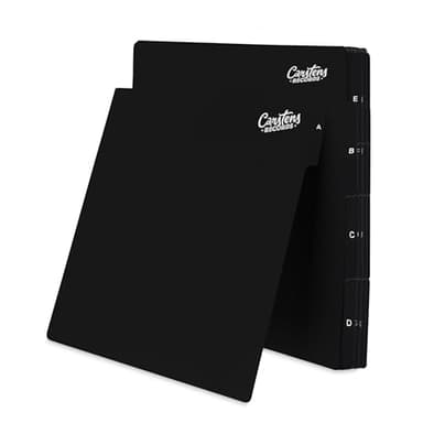 Carstens Records Heavy Duty Vinyl Album Dividers | 12" LP Separators with Tabs | Made in The USA | Music Organizer Tabs for Collectors (Black, Double-Sided, A-Z Vertical Tabs, 26 Tab Set)