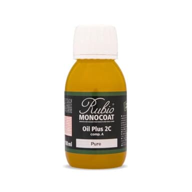 Rubio Monocoat Wood Oil Finish Sample - Pure | Oil Plus Part A | Quick-Dry, Eco-Friendly Linseed Wood Oil for Indoor Use | Ideal for Sampling Oil Plus 2C & Touch Ups | 100 mL