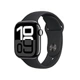 Apple Watch Series 10 [GPS 42mm case] Smartwatch with Jet Black Aluminium Case with Black Sport Band - S/M. Fitness Tracker, ECG App, Always-On Retina Display, Water Resistant