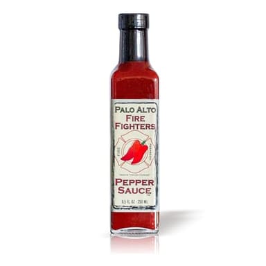 Palo Alto Firefighters Pepper Sauce (8.5oz) - Salt Free Pepper Plant Hot Sauce, No Sodium Hot Pepper Sauce, No Salt Sauces