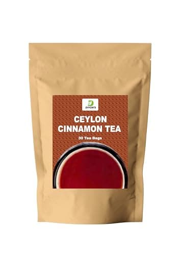 Ceylon Cinnamon 30 Tea Bags, Made with 100% Ceylon Cinnamon Sticks Packed with Kraft Stand Up Resealable Pouch.