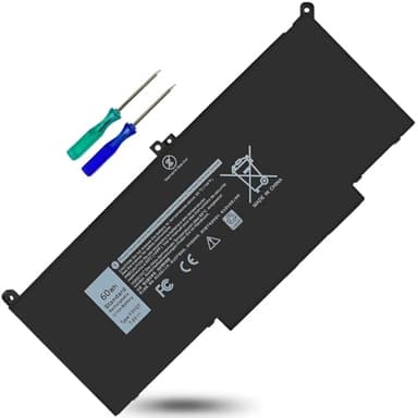 ESTENGPRO 7480 7490 F3YGT Laptop Battery Replacement for Dell Latitude 7280 7390 7380 7290 7480 7490 P29S002 P73G002 Series DM3WC DM6WC KG7VF P73G 451-BBYE 453-BBCF 2X39G 60WH 7.6V.