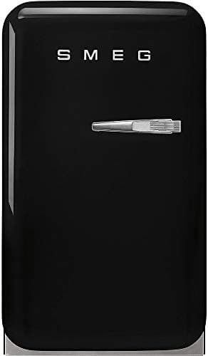 Smeg Retro FAB 5 Mini Refrigerator - 16" Authentic 50's Style - Made in Italy - FAB5ULBL3-1.5 cu. ft - Adjustable Shelves & LED Lighting – Left hinge option (not reversable)- Black