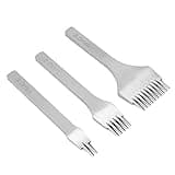 AUNMAS 3Pcs Handwork Leather Pro, Pricking Iron French Leather Tools Stitch 2.7/3.0/3.38/3.85Mm Leather Chisel Hole Punch Tool (3.0mm)