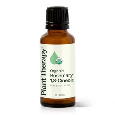 Plant Therapy Organic Rosemary Essential Oil, 30 mL (1 oz), 100% Pure and Undiluted, USDA Certified Organic, Great for Aromatherapy and Natural Hair Growth