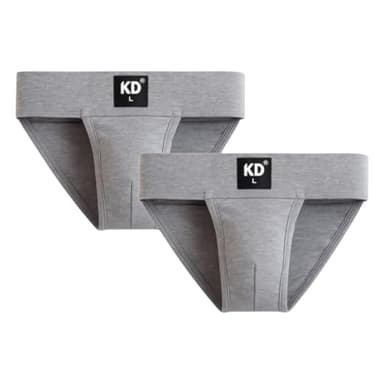 KNK Men’s Gym Supporter with Back Cover | 100% Organic Cotton Jockstrap with Cup Pocket | Sports Fit (US, Alpha, Medium, Regular, Regular, Grey - Pack of 2)