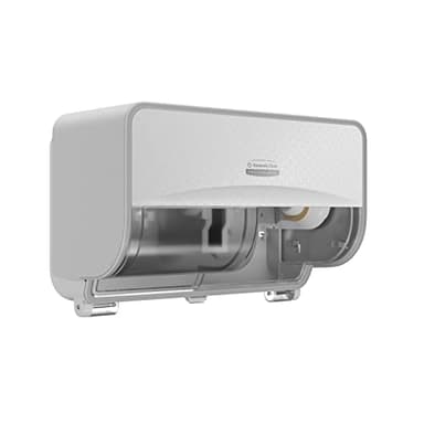 Kimberly-Clark Professional ICON Coreless Standard Roll Horizontal Toilet Paper Dispenser 2 Roll (58712), with White Mosaic Design Faceplate, 7.9" x 12.4" x 6.42" (Qty 1)