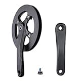 WEEROCK E Bike/Bike Crankset 1 Piece/Single 42T Chainring Crankset with Aluminium Alloy Double Chain Cover 170mm Arm for Single Speed and 6/7/8 Speeds Electric Bike,Bicycles, Folding Bicycle