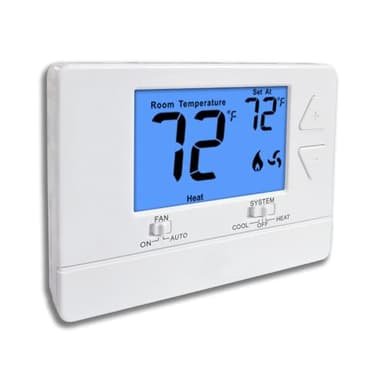 NonProgrammable Thermostat for House, Digital Energy-Saving Thermostat,Single-Stage Systems, 1 Heat/1 Cool, Easy DIY Install, Blue Backlight