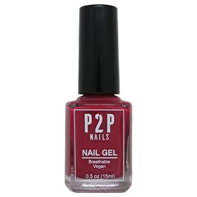 P2P Nails Vegan Red Nail Gel Polish - Quick Dry Nail Polish - Smooth Texture Nail Gel in Vibrant Colors - Long Lasting Nail Art Gel Polish for All Stylish Women (Classic)