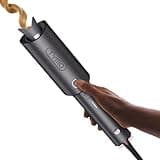 TYMO Automatic Rotating Curling Iron - TYMO CURLPRO Beach Waves Curling Wand, Portable Hair Curler, 500 Million Ionic, Dual Voltage & Lightweight for Travel, Ceramic Coating, 1 Inch, Metallic Gray