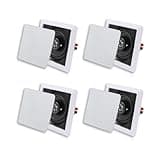 Herdio Bluetooth Ceiling Speakers, 320W 5.25 Inch Flush Mount in Wall Speakers Surround Sound System, Perfect for Home Theater, TV, Bathroom, White, 2 Pairs
