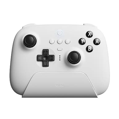 8BitDo Ultimate Bluetooth Controller with Charging Dock, Wireless Pro Controller with Hall Effect Sensing Joystick, Compatible with Switch, Windows and Steam Deck (White)