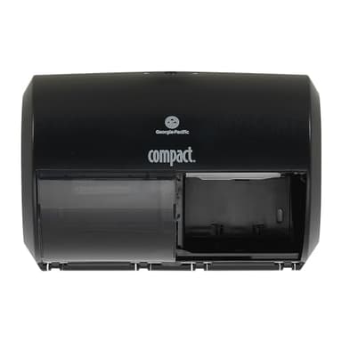 Georgia-Pacific Compact 2-Roll Side-by-Side Coreless High-Capacity Toilet Paper Dispenser by GP PRO (Georgia-Pacific); Black; 56784A; 1 Dispenser