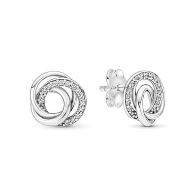 PANDORA Family Always Encircled Stud Earrings - Timeless Earrings for Women - Great Gift for Her - Made with Sterling Silver & Cubic Zirconia