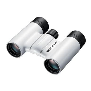 Nikon 16734B Aculon T02 8x21 Binoculars with Turn-and-Slide Rubber Eyecups for Travel and Sports (White, Renewed)