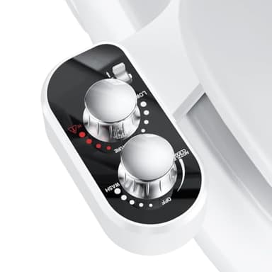 DooLv Hot and Cold Bidet Attachment for Toilet, Ultra-Slim Bidet Attachment Warm Water, Non-Electric Adjustable Pressure Self Cleaning Sprayer Nozzle Control for Posterior, Feminine Wash