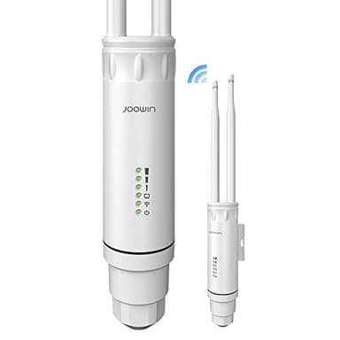 JOOWIN AC1200 High Power Outdoor Wireless Access Point Weatherproof WiFi Range Extender with POE Dual Band 2.4G&5.8GHz 802.11AC Wireless WiFi Access Points/Repeater/Router/Bridge Mode, 2x5dBi Antenna