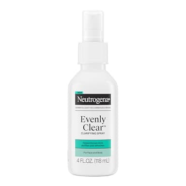 Neutrogena Evenly Clear Clarifying Hypochlorous Acid Spray, Purifying Face & Body Mist Helps Refresh Acne-Prone Skin While Fighting Impurities Anytime, Anywhere, 4 fl. oz