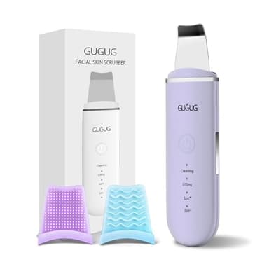 GUGUG Skin Scrubber Face Spatula Skin Spatula Pore Cleaner Blackhead Remover Tools for Facial Deep Cleansing-4 Modes, Purple