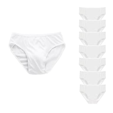 Fuzzleehi Men's Disposable Panties Underwear Travel Panties Pure Cotton Emergencies Panties for Business Trip Travel Hotel Spa Hospital Underpants White Large(7pcs/pk)