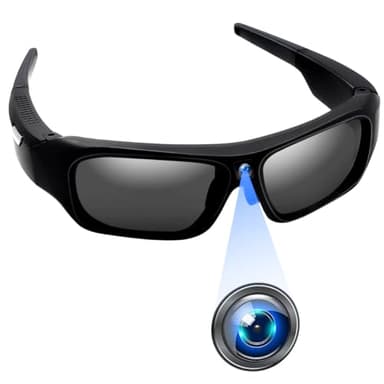 DREMINOVA 128GB Sport 4K Video Camera Glasses, 2160P FHD-1080P Sports & Action Video Cameras for Outdoor, 4K Sports Video Glasses for Men, Sunglasses with Camera