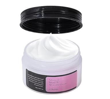 NuVibe ADVANCED Snail Mucin 92% Repair Moisturizer – 3.52 Oz (100g) Hydrating & Lightweight Korean Face Cream for Soft, Glowing Skin – Soothing Moisturizer for Dry, Sensitive & All Skin Types.