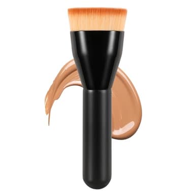 Flat Top Kabuki Foundation Brush,Professional Makeup Brush for Liquid Foundation,Make up Blending Brush for Liquid, Cream, and Powder(Black)