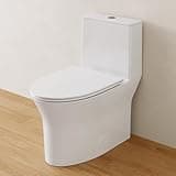 Lavie Craft Compact One Piece Toilet for Small Bathroom, Space-Saving Powerful Dual Flush Skirted Toilet w/Comfort Chair Seat, 0.8/1.28 GPF, MAP 900g, 12'' Rough-In
