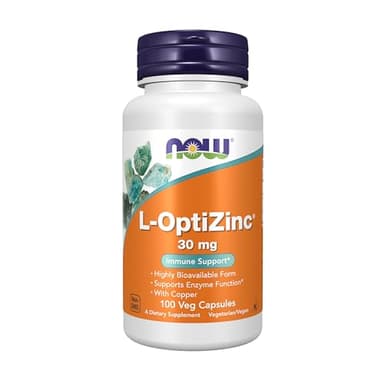 NOW Foods Supplements, L-OptiZinc® 30 mg with Copper, Highly Bioavailable Form, Immune Support*, 100 Veg Capsules